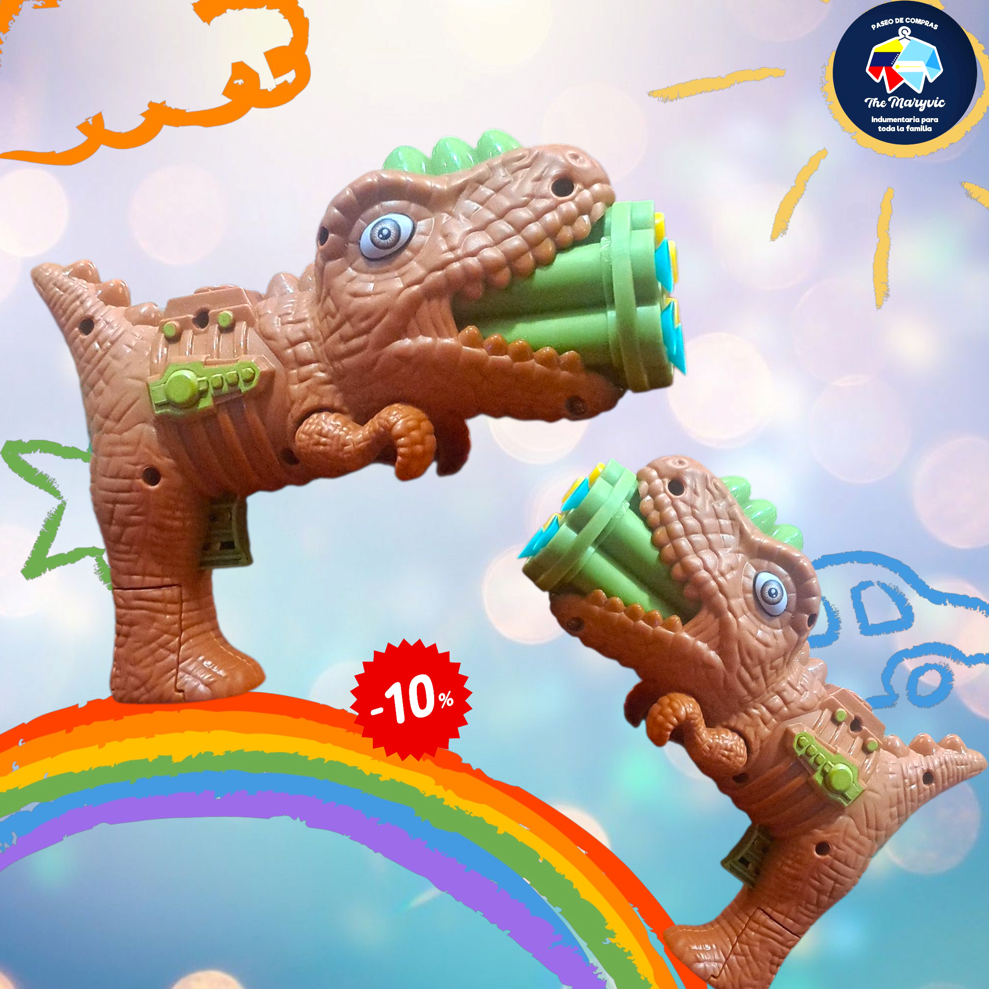 Pistola dinosaurio con dardos