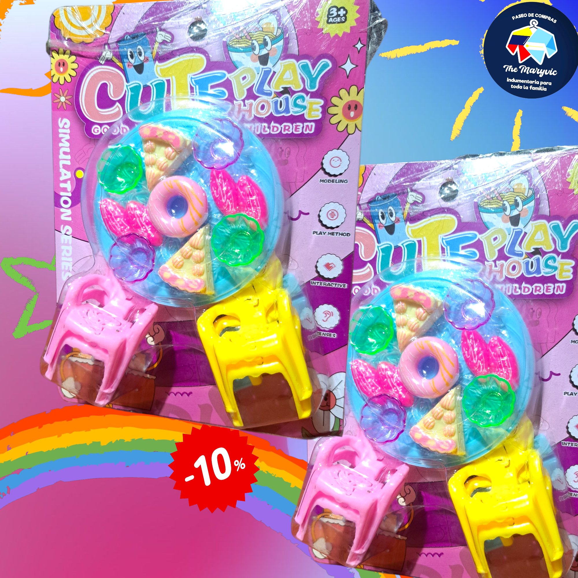 Juego de comida y sillas