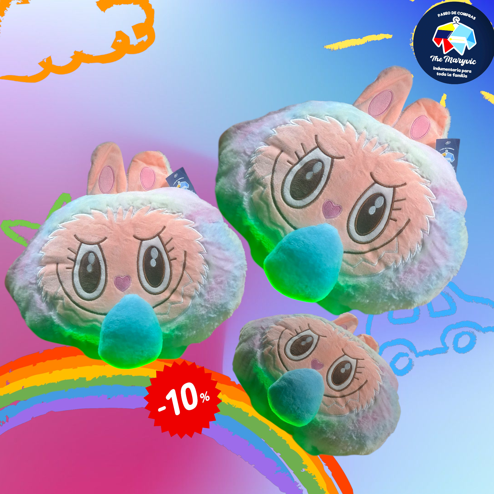 Peluche almohadon con manta de labubu